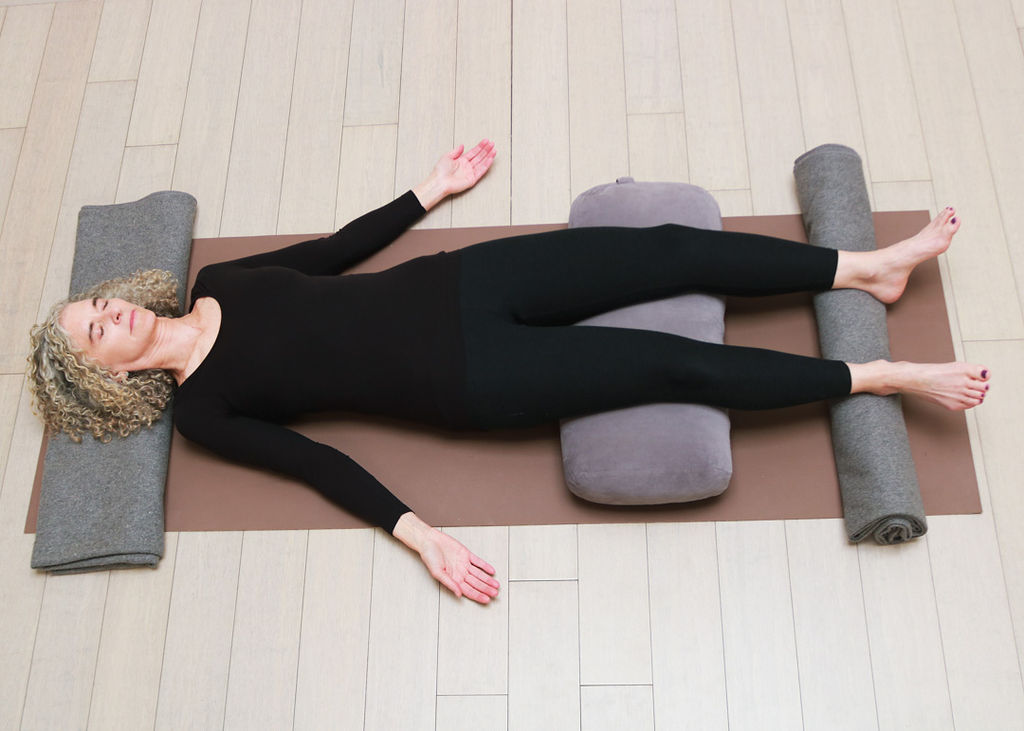 Basic Savasana position with props