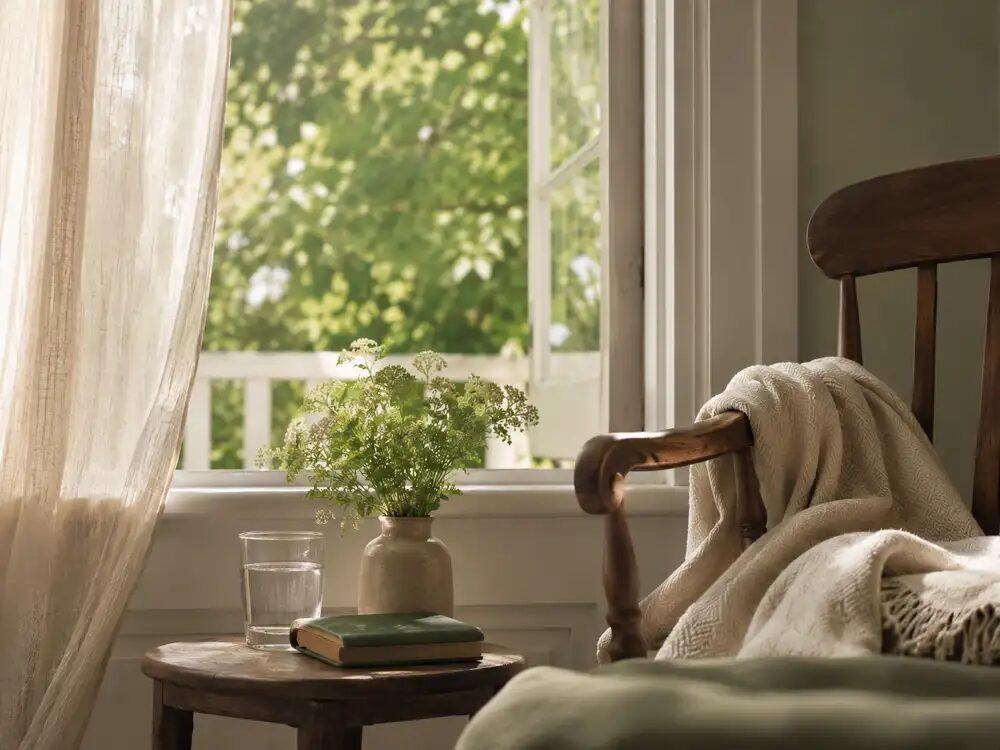 Quiet summer porch and garden