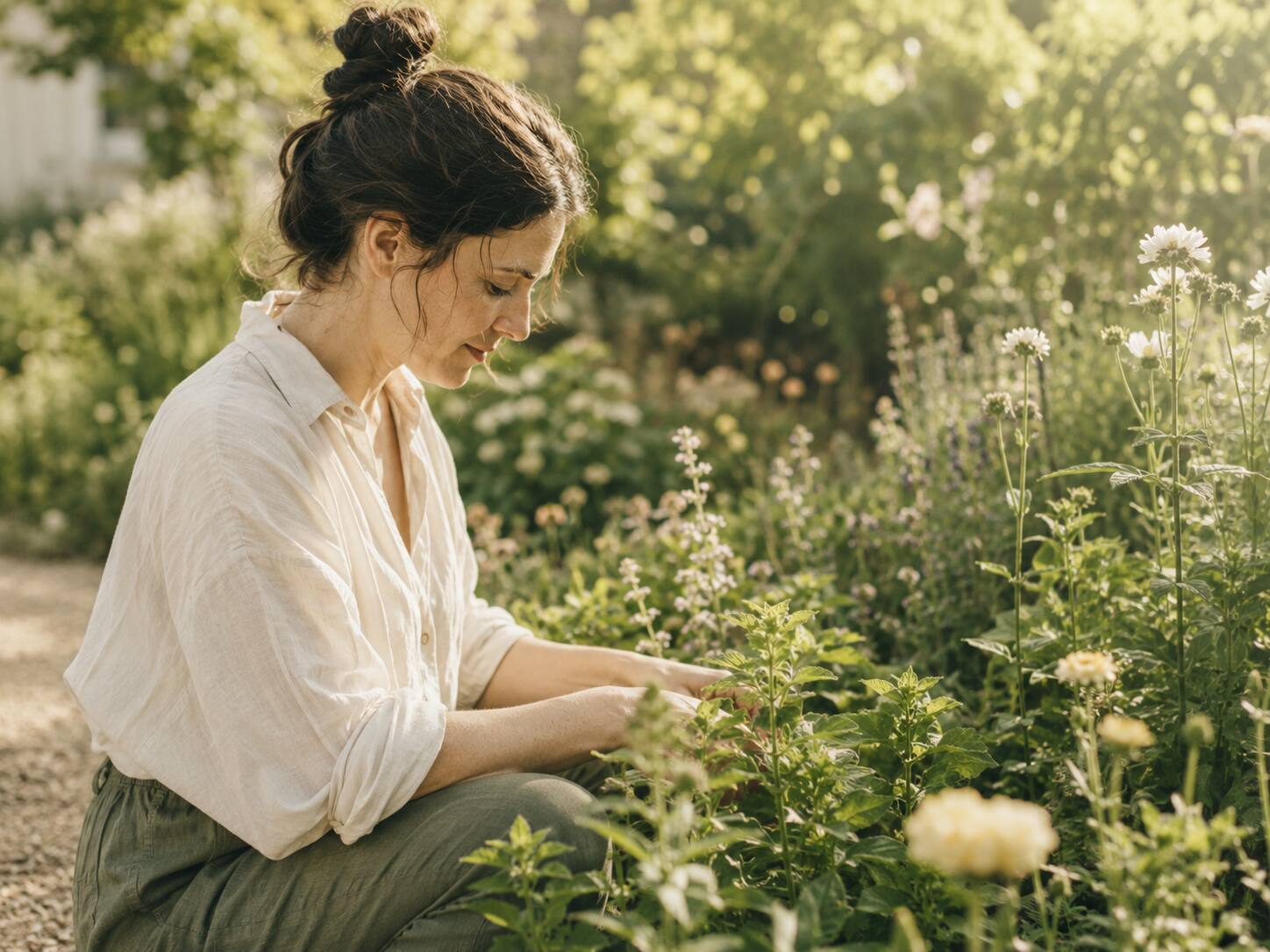 Summer garden in soft light